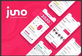 社交平台用户界面素材模板Juno Mom Social Platform