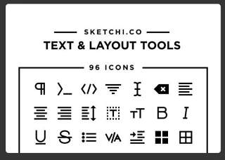 文本布局工具图标素材Text & Layout Tools Solid