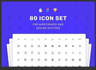 80个仪表盘用户界面线性图标素材80 Dashboard UI Line Icon Set