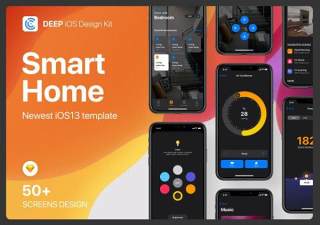 深度智能家居iOS 13设计套件Deep - Smart Home iOS 13 Design Kit