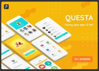测试用户界面工具包应用程序Questa - Quizz app UI Kit
