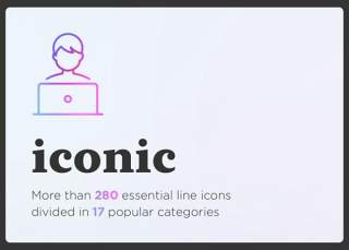 标志性的基本线性图标素材Iconic. Essential line icons set