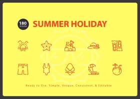 暑假小图标元素Summer Holiday