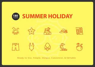 暑假小图标元素Summer Holiday