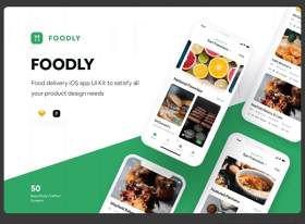 美食餐饮iOS用户界面工具包Foodly iOS UI Kit