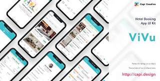 酒店预订应用程序用户界面工具包ViVu - Hotel Booking App UI Kit