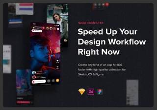 社交移动应用程序用户界面工具包Jazam - Social mobile app UI Kit