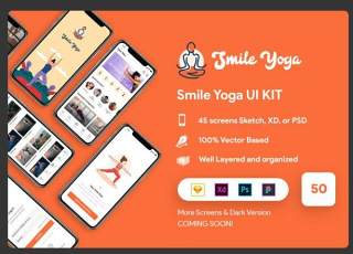 微笑瑜伽用户界面套件Smile Yoga UI Kit