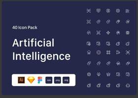 人工智能图标素材集合Artificial Intelligence Icon Pack