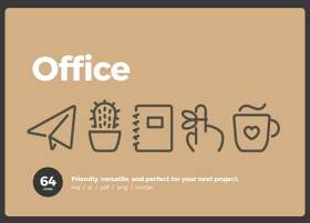64个办公线性图标素材64 Office Icons