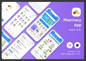 药房应用程序移动用户界面工具包Pharmacy App Mobile UI Kit