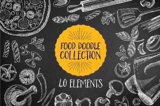 食品涂鸦元素手绘矢量素材Food Doodle Elements