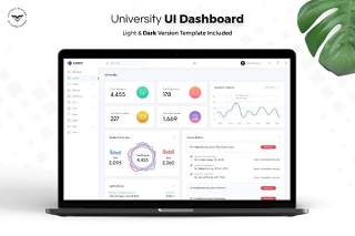大学网站管理后台仪表板用户界面控制工具包UI设计PSD模板