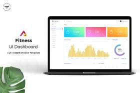 健身管理网站后台仪表板用户UI界面工具包PSD模板Fitness-Admin-Dashboard-UI-Kit