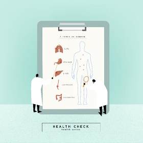 医生护士医疗健康卡通人物人体结构插画海报AI矢量素材模板