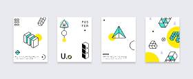简洁现代几何扁平化海报创意平面广告UI设计封面版式矢量素材模板10