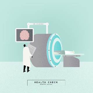 医生护士护理医疗磁共振场景卡通人物插画海报AI矢量素材模板