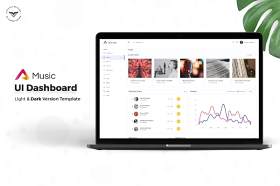 音乐网站后台管理仪表板用户界面控制台UI设计工具包PSD模板