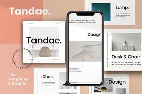 简约社交媒体营销模板PSD移动界面设计素材Tandae. - Clean Social Media Marketing Pack 1