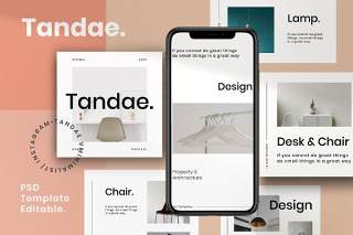 简约社交媒体营销模板PSD移动界面设计素材Tandae. - Clean Social Media Marketing Pack 1