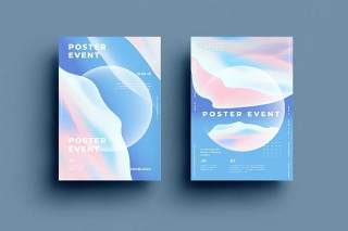 蓝色企业传单抽象背景平面宣传折页海报设计模板AI矢量素材SRTP Poster Design.22