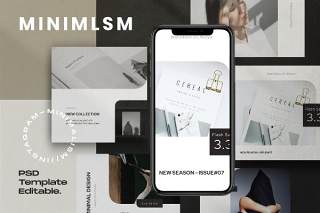 极简主义社交媒体工具包PSD界面设计素材MINIMALISM - Social media Kit