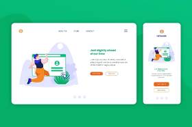 跑步登录页网页UI界面手机移动端人物插画APP设计矢量素材Illustration Landing Page & Onboarding Mobile App