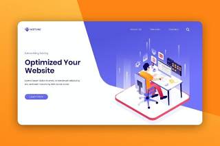 网站优化人物等距插画登录页AI矢量网页界面素材Isometric Landing Page