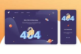 404无法打开页面网页UI界面手机移动端插画APP设计矢量素材Illustration Landing Page & Onboarding Mobile App