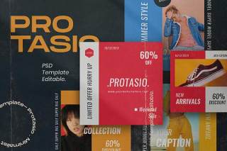 时尚社交媒体移动端界面PSD设计素材Protasio Fashion Instagram Social Media Pack 2