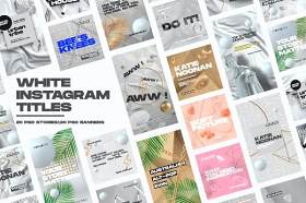 20款白色时尚艺术优雅风格社交媒体PSD广告设计背景素材White Instagram Pack