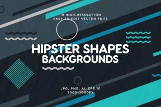 抽象的时髦造型背景AI矢量素材Abstract Hipster Shapes Backgrounds