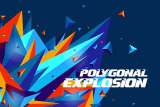 多边形爆炸背景AI矢量素材Polygonal Explosion Backgrounds
