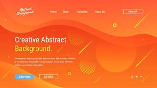 橙色渐变创意网站抽象背景UI界面网页素材PSD模板ADL Abstract Backgroud.v02