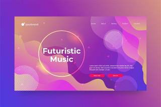 渐变紫色音乐登陆网站页面抽象背景AI网页UI界面平面设计素材Abstract Background