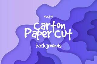 纸板剪纸矢量背景集AI矢量设计素材Cardboard Paper Cut Vector Background Set