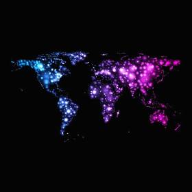 明亮的霓虹灯矢量抽象世界地图EPS设计背景素材bright glowing neon vector abstract world map