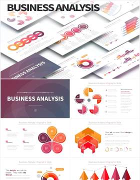12套色系商业公司经营分析可视化图表PPT素材Business Analysis - PowerPoint Infographics