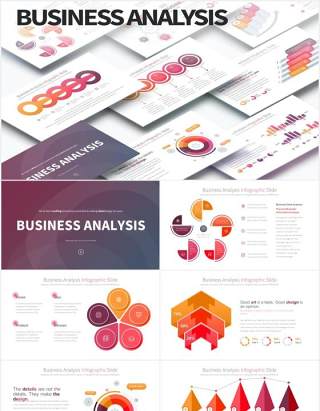 12套色系商业公司经营分析可视化图表PPT素材Business Analysis - PowerPoint Infographics