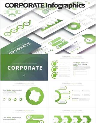 11套公司宣传报告用可视化图表PPT素材CORPORATE - PowerPoint Infographics