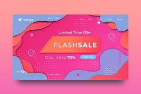 粉紫色特价促销网站页面抽象背景AI网页UI界面平面设计素材Abstract Background Flash Sale