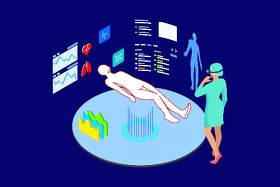 医疗医学医院医生人体人物AR和VR虚拟现实场景2.5D插画AI矢量设计素材9