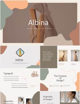 创意机构时装电子画册宣传PPT模板图片排版albina creative agency lookbook fashion
