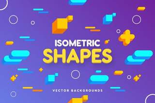 等轴测几何图形背景AI矢量素材Isometric Geo Shapes Backgrounds