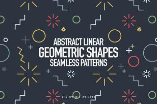 线性几何形状无缝图案AI矢量设计背景素材Linear Geometric Shapes Seamless Patterns