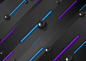 复古科技背景与激光霓虹线EPS设计矢量素材Retro tech background with laser neon lines
