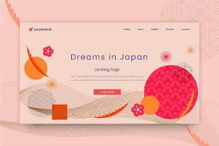 日式抽象背景AI素材网站UI界面平面设计模板Abstract Background