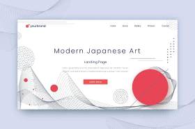 日式抽象艺术背景AI素材网站UI界面平面设计Abstract Background