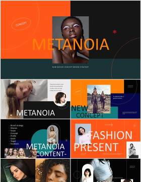 时尚时装电子画册宣传PPTmetanoia lookbook fashion powerpoint templates