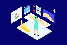 医疗医学医院医生人体人物AR和VR虚拟现实场景2.5D插画AI矢量设计素材10